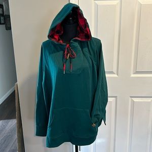 Maurice’s NWT green and buffalo plaid hoodie. Size 2x